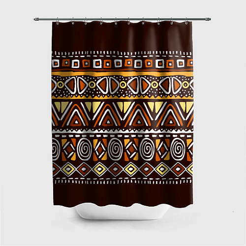 Шторка для ванной Африканский традиционный орнамент / 3D-принт – фото 1