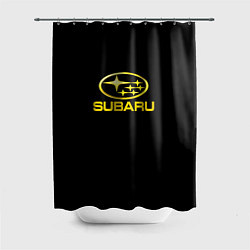 Шторка для ванной Subaru logo yellow