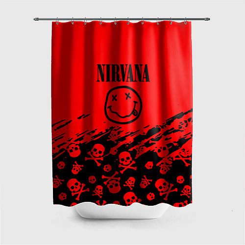 Шторка для ванной Nirvana rock skull / 3D-принт – фото 1