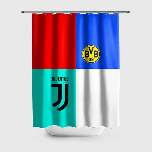 Шторка для ванной Juventus x Borussia / 3D-принт – фото 1
