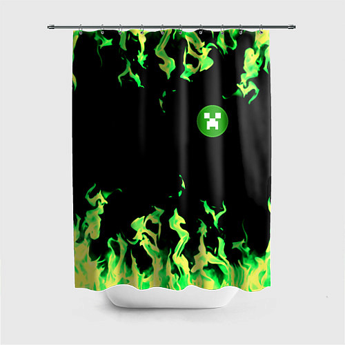 Шторка для ванной Minecraft green flame / 3D-принт – фото 1
