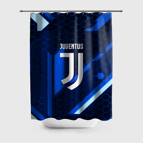 Шторка для ванной Juventus sport geometry steel / 3D-принт – фото 1