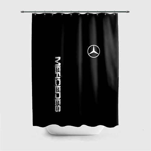 Шторка для ванной Mercedes benz logo white auto / 3D-принт – фото 1
