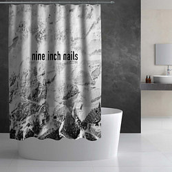 Шторка для душа Nine Inch Nails white graphite, цвет: 3D-принт — фото 2