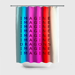 Шторка для душа Imagine Dragons neon rock, цвет: 3D-принт