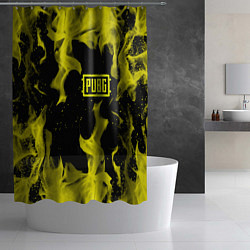 Шторка для душа PUBG жёлтый огонь, цвет: 3D-принт — фото 2