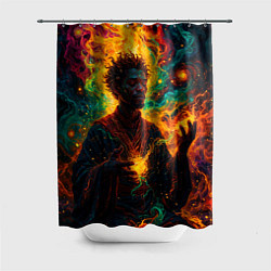 Шторка для душа Огненный монах, цвет: 3D-принт