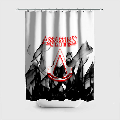 Шторка для ванной Assassins Creed огненное лого гейм / 3D-принт – фото 1