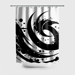 Шторка для ванной Ai art black and white abstraction