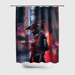 Шторка для душа Девушка-киборг спартиатка, цвет: 3D-принт