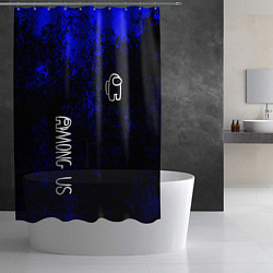 Шторка для душа Among us краски синий, цвет: 3D-принт — фото 2