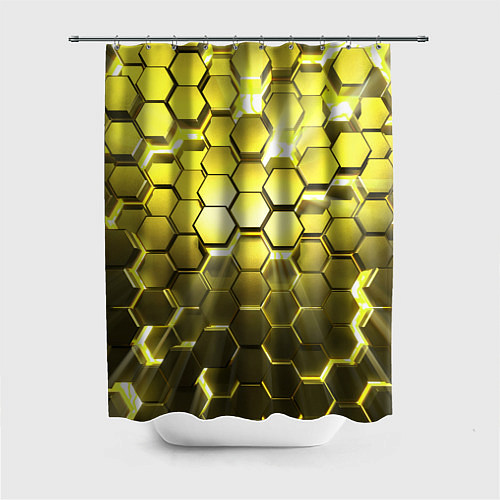 Шторка для ванной Золотые соты / 3D-принт – фото 1
