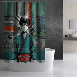 Шторка для душа Юный послушник каратист анимешный, цвет: 3D-принт — фото 2