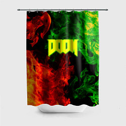 Шторка для душа Doom Eternal fire, цвет: 3D-принт