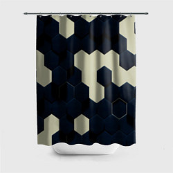 Шторка для ванной Соты абстракция