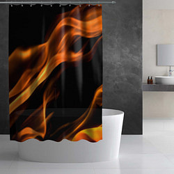 Шторка для душа Языки пламени текстура, цвет: 3D-принт — фото 2