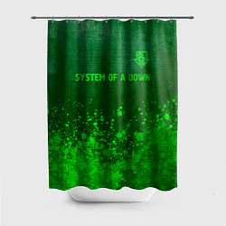 Шторка для душа System of a Down - green gradient посередине, цвет: 3D-принт