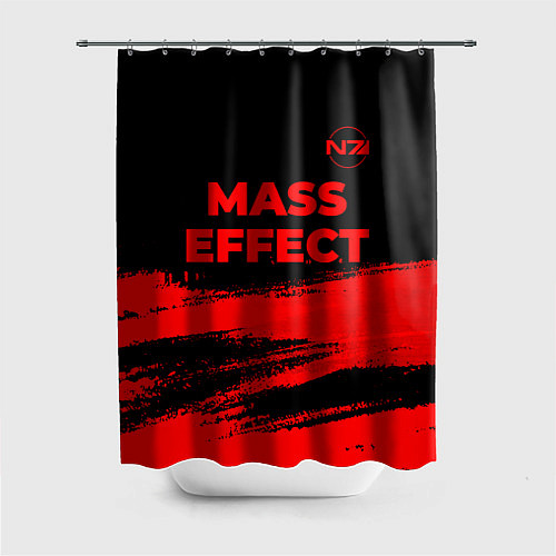 Шторка для ванной Mass Effect - red gradient посередине / 3D-принт – фото 1