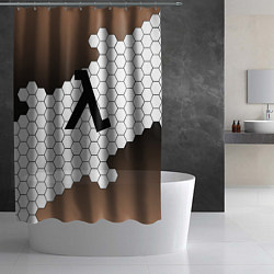 Шторка для душа Half life соты, цвет: 3D-принт — фото 2