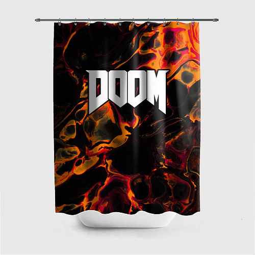 Шторка для ванной Doom red lava / 3D-принт – фото 1