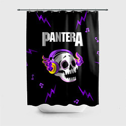 Шторка для душа Pantera неоновый череп, цвет: 3D-принт
