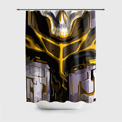 Шторка для душа Yellow stripes on a black and white background, цвет: 3D-принт