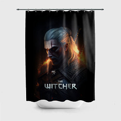 Шторка для душа The Witcher and fire, цвет: 3D-принт