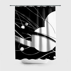 Шторка для ванной Black and white vanguard abstraction - ai art fant