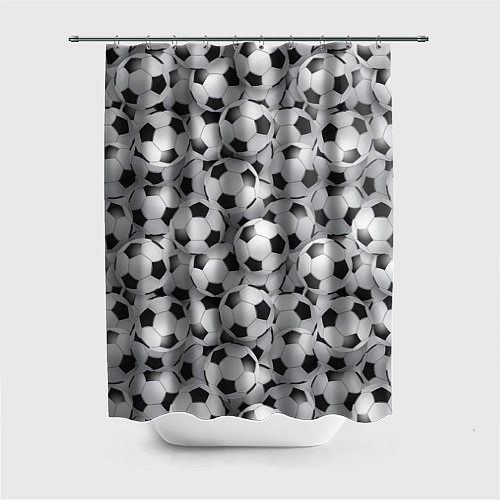 Шторка для ванной Футбольные мячи паттерн / 3D-принт – фото 1