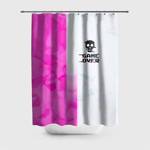 Шторка для ванной Game over pink abstraction / 3D-принт – фото 1