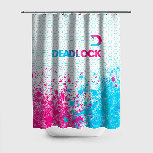Шторка для ванной Deadlock neon gradient style посередине / 3D-принт – фото 1