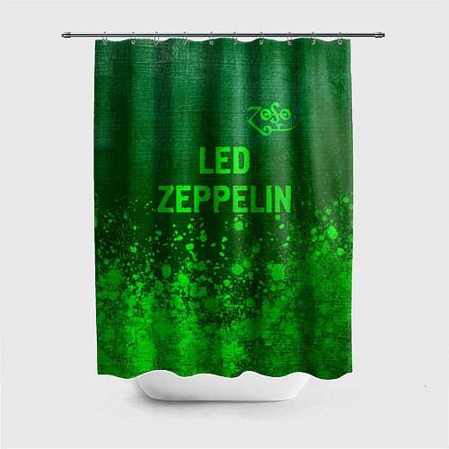 Шторка для ванной Led Zeppelin - green gradient посередине / 3D-принт – фото 1