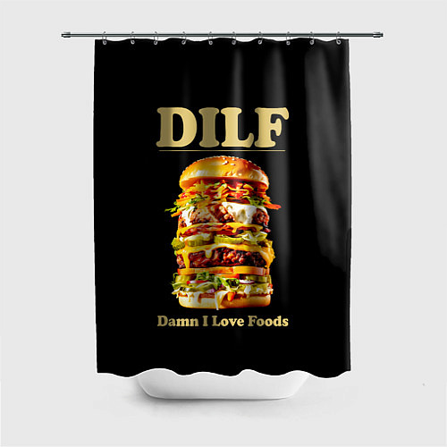 Шторка для ванной DILF - damn I love foods / 3D-принт – фото 1