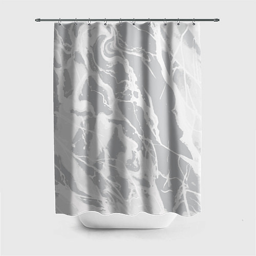 Шторка для ванной Светлый серый абстракция / 3D-принт – фото 1