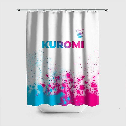 Шторка для ванной Kuromi neon gradient style посередине / 3D-принт – фото 1