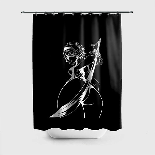 Шторка для ванной 2B с катаной - Nier automata / 3D-принт – фото 1