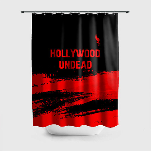 Шторка для ванной Hollywood Undead - red gradient посередине / 3D-принт – фото 1