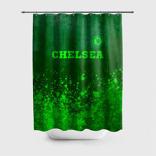Шторка для ванной Chelsea - green gradient посередине / 3D-принт – фото 1