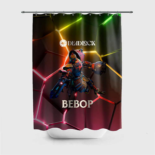 Шторка для ванной Deadlock Bebop неоновые плиты / 3D-принт – фото 1