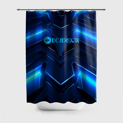 Шторка для ванной Deadlock logo и синий неон / 3D-принт – фото 1