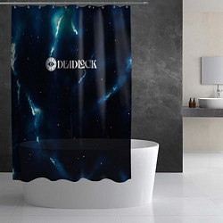 Шторка для душа Deadlock logo синие молнии, цвет: 3D-принт — фото 2