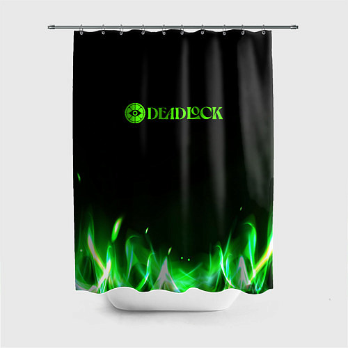 Шторка для ванной Deadlock logo зеленый огонь / 3D-принт – фото 1
