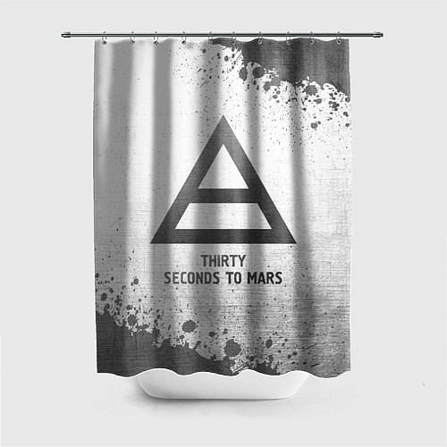 Шторка для ванной Thirty Seconds to Mars - white gradient / 3D-принт – фото 1