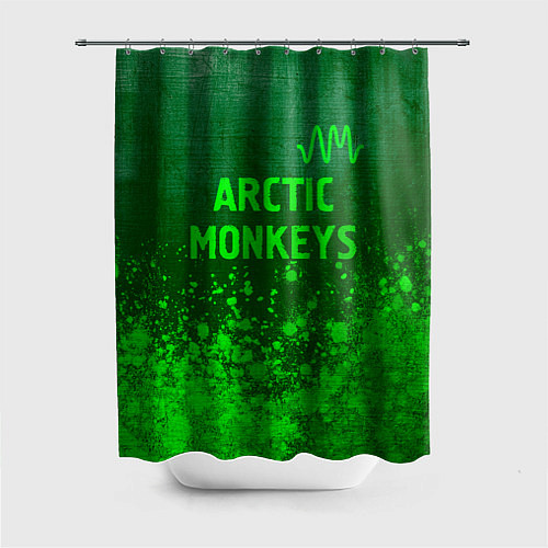 Шторка для ванной Arctic Monkeys - green gradient посередине / 3D-принт – фото 1