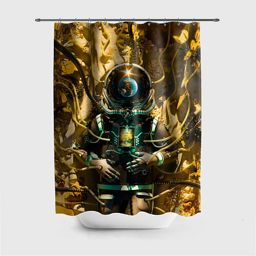 Шторка для ванной Космонавт - киборг / 3D-принт – фото 1