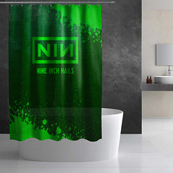 Шторка для душа Nine Inch Nails - green gradient, цвет: 3D-принт — фото 2