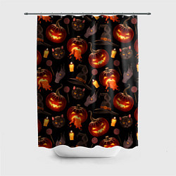 Шторка для ванной Хэллоуин цветной паттерн