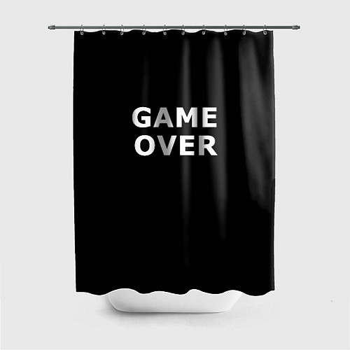 Шторка для ванной Game over white logo / 3D-принт – фото 1