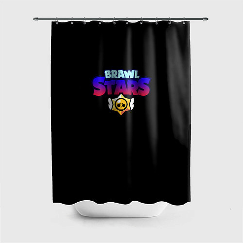 Шторка для ванной Brawl stars neon logo / 3D-принт – фото 1