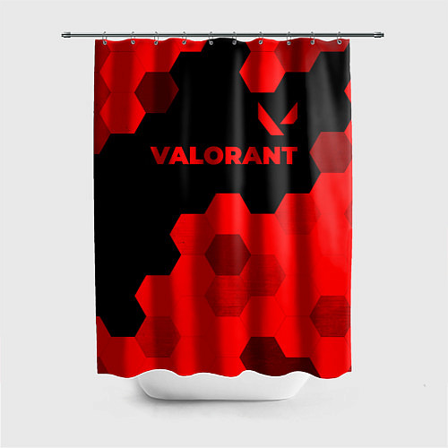 Шторка для ванной Valorant - red gradient посередине / 3D-принт – фото 1